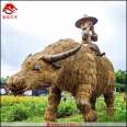 Production and construction of farmers' Harvest festival Straw handicraft exhibits of farming culture Custom manufacturer of straw carving