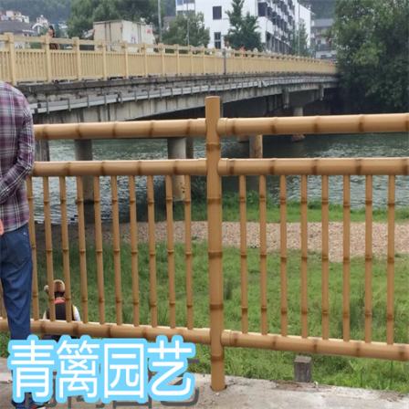 201 stainless steel imitation bamboo fence with vertical pole, dual color dry yellow river channel fence, two meters, one yard fence