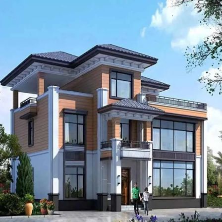 Qingdao two-story light steel villas, light steel residential manufacturers provide supporting structural panels with a thickness of 12mm