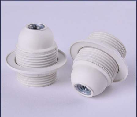 European standard E27 self-locking full tooth outer ring outer ring screw socket locking wire lamp holder plastic metal tooth cover