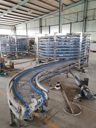 304 stainless steel spiral cooling tower for food, multi-layer mesh belt conveyor tower, seafood and meat conveyor belt, quick freezer