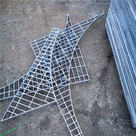 Drainage ditch grating, wood grain grating plate, galvanized composite steel grating, bow bright wholesale, irregular steel grating plate factory