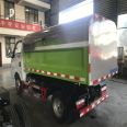 Dongfeng Xiaokang 3-way carriage detachable hook arm garbage truck with blue license plate can enter the underground garage, with one vehicle equipped with multiple containers