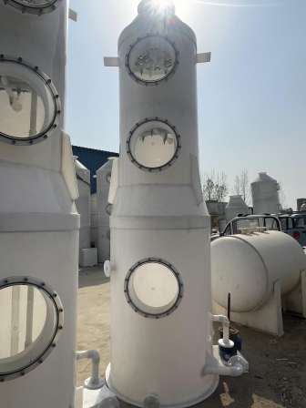 Industrial acid mist dust removal and desulfurization waste gas absorption and purification tower, cyclone mixed fiberglass spray tower