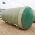 Spiral wound three grid fiberglass septic tank reinforced with steel bars for rural toilet renovation support customization