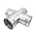 Four way stainless steel pipe fittings grooved connection 304 equal diameter pipeline smooth stainless steel water pipe fittings factory