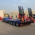 Eight Bridge Low Plate Semi trailer Heavy Excavator Transport Vehicle Three Spring Ladder Car