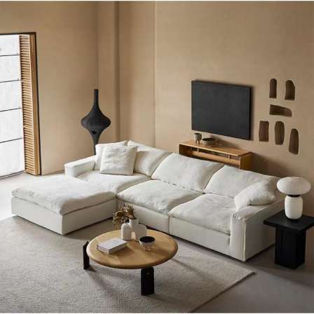 RH Cloud Sofa Down Fabric Sofa Italian Light Luxury Linen Combination Villa Living Room Furniture