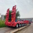 13.75 meter hook machine plate truck, large excavator, semi-trailer, hydraulic ladder transport vehicle