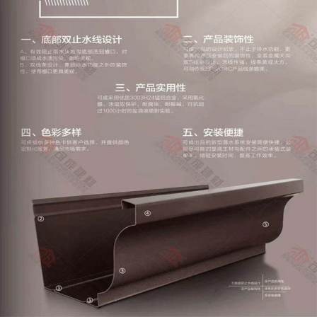 Aluminum alloy finished eaves gutter, overhanging eaves, falling into the gutter, drainage channel can be used as building materials