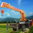 Three wheeled flatbed truck mounted crane modification Three wheeled crane 3 tons pulling wood flatbed crane customized by Fuyou