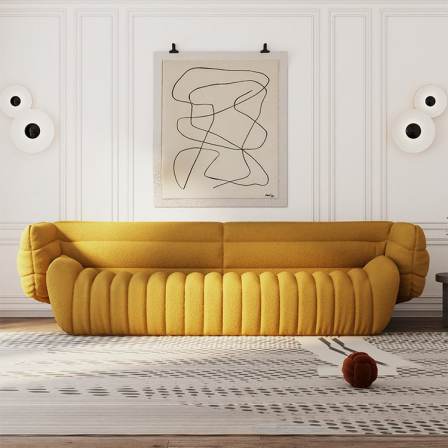 Bodson baxter Banana split velvet fabric shaped sofa creative designer model room furniture customization