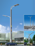 8 meter conch arm double arm LED solar street light customized for residential roads