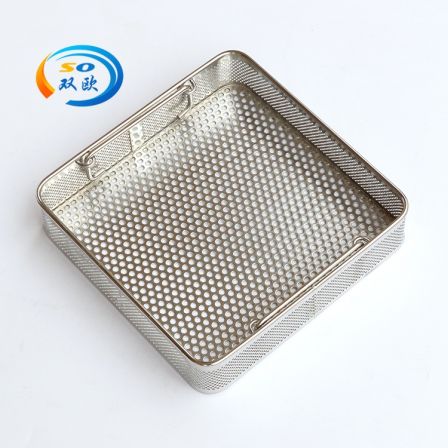 Double European wire mesh stainless steel punching basket, disinfection storage basket, instrument basket, supply room basket, cleaning and disinfection basket