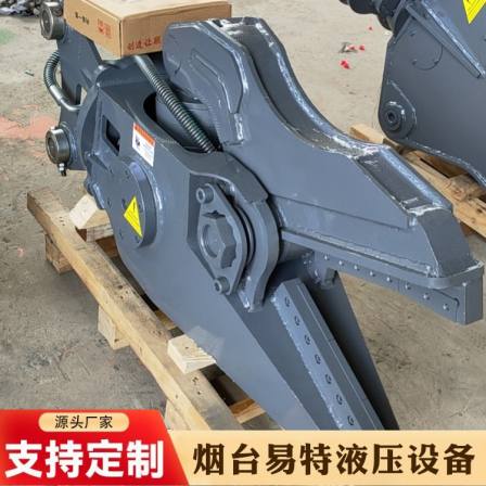 Small excavator equipped with Yi Te hydraulic shear, high efficiency steel bar shear, demolition engineering, scrap steel base processing