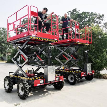 Hydraulic self-propelled crawler elevator Scissor fork type material lifting platform orchard picking Aerial work platform