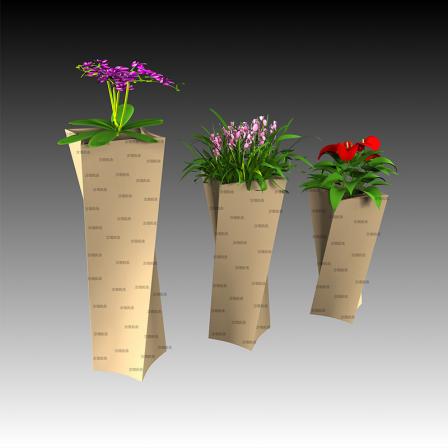 Customized fiberglass planter factory indoor circular cut vase combination landscape exhibition