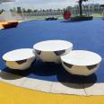 Customized outdoor semicircle football, fiberglass sculpture, school park, bench, playground, beautiful and beautiful landscape decoration, shopping mall