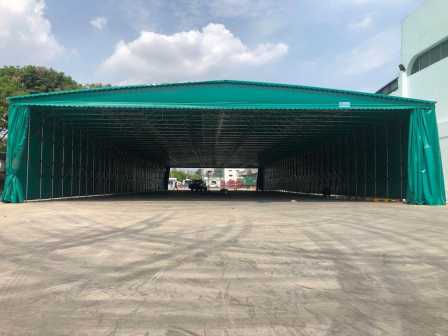 Push-pull canopy shrinkage activity hot-dip galvanized steel pipe material, pollution-free, wide field of view, long service life