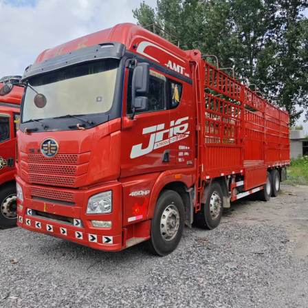Used Jiefang JH6 front four rear eight 9.6 meter high rail truck with 460 horsepower automatic transmission