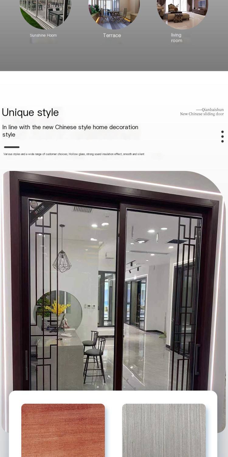 1-5 days shipping Kitchen Qianbaishun Doors, Windows, Frames, Tempered Glass Flat Doors, Easy to Operate