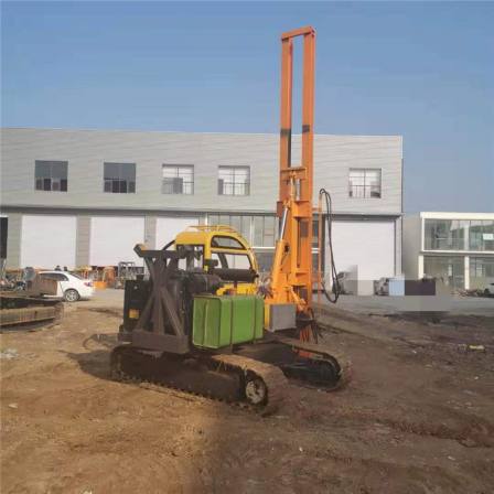 Tengwan Piling and hole leading machine Screw drill hole forming 6m photovoltaic pile smashing Pile driver working video