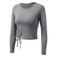 Spring and Autumn Yoga T-shirt Women's Yoga Dress Long Sleeve Top Loose Yoga Exercise Gym Training Running Breathable