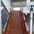 Outdoor anti-corrosion wooden corridor, pavilion, cultural corridor, park corridor, corridor frame, courtyard net, red rotating wooden staircase guardrail