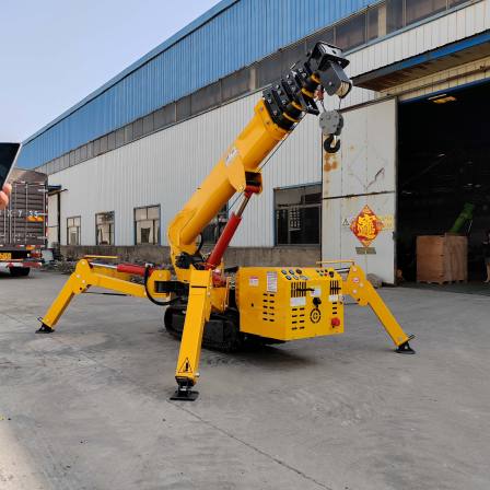 5 ton crawler spider crane can enter the elevator, hydraulic walking, remote control operation, sensitive and accurate operation, and customized operation