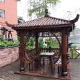 Wooden leisure pavilions in scenic parks, anti-corrosion wooden pavilions, customized outdoor antique solid wooden pavilions, durable and durable