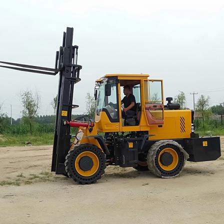 Mountainous area handling four-wheel drive forklifts are suitable for various outdoor medium-sized diesel off-road forklifts, Huake