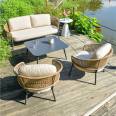 Villa terrace rattan weaving furniture, outdoor garden sofa manufacturer, outdoor rattan weaving sofa, matching rattan weaving furniture customization