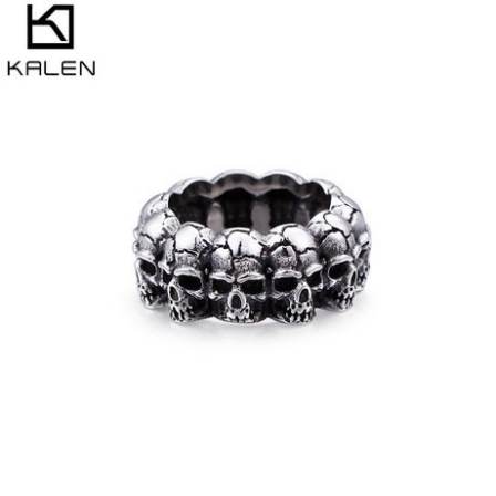 Carousel New Jewelry Wholesale Stainless Steel Skull Head Ring Alternative Titanium Steel Men's Personalized Tail Ring Ring