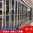 Install lateral crystal folding doors for shopping malls, supermarkets, and aluminum alloy folding crystal doors