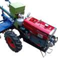 Strawberry and scallion trenching and cultivation machine, rotary tiller, seat walking wheel, hand held corn seeder