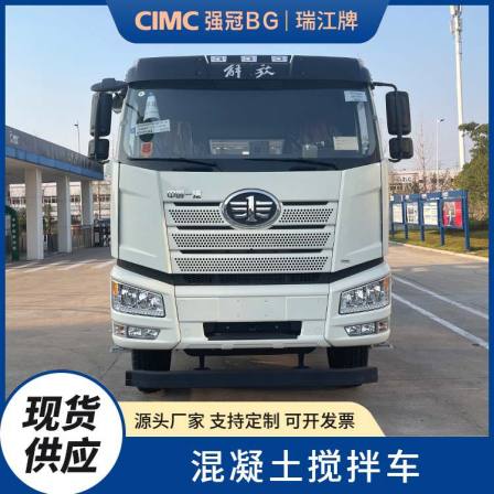 Zhongji Ruijiang 6.76 square meter FAW Jiefang pure electric concrete mixer truck transport tanker