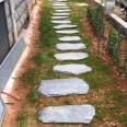 Outdoor antique garden paving with irregular stepping stones, granite, black circular stepping stones, courtyard stepping stones