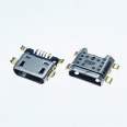 MICRO USB 5PIN reverse female socket four pin plug board SMT pin pitch 7.7-12.4mm with guide on crimp edge