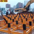 Scaffolds for placing steel bars on the construction site. Stacking of steel bars on the construction site. Scaffolds for steel bars on the construction site. Ruishuo has a large stock of steel bars in stock