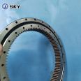 High precision thin-walled lightweight rotary bearing with inner teeth, four point contact ball rotary bearing