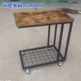 Iron Art Sofa Side Table, Corner Table, Small Tea Table, Simple Moving Tea Path Household Side Table, C-shaped Slit Table, Side Computer Table