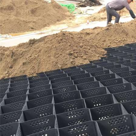 Black plastic grass planting geotextile grid | solid soil slope protection planting honeycomb integrated geotextile cell