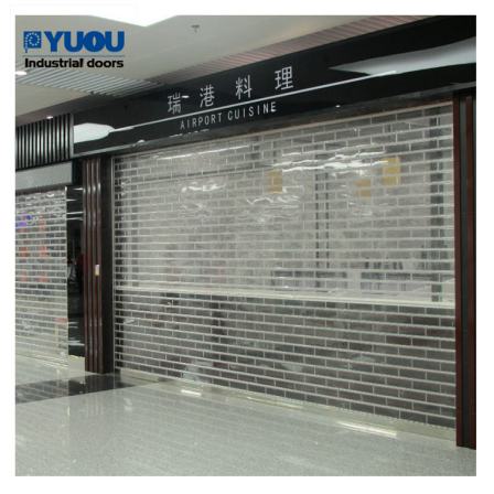 Yuou Door Industry's electric aluminum alloy crystal roller shutter doors are often used in shopping malls and other areas
