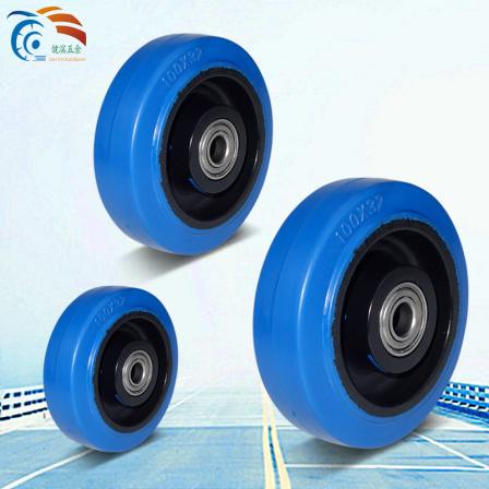 3-inch, 4-inch, 5-inch blue elastic wheels, rubber universal wheels, single wheel accessories, handcart wheels, shelf casters
