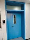 Hospital specific antibacterial steel medical ward doors with single opening and mother leaf support customization