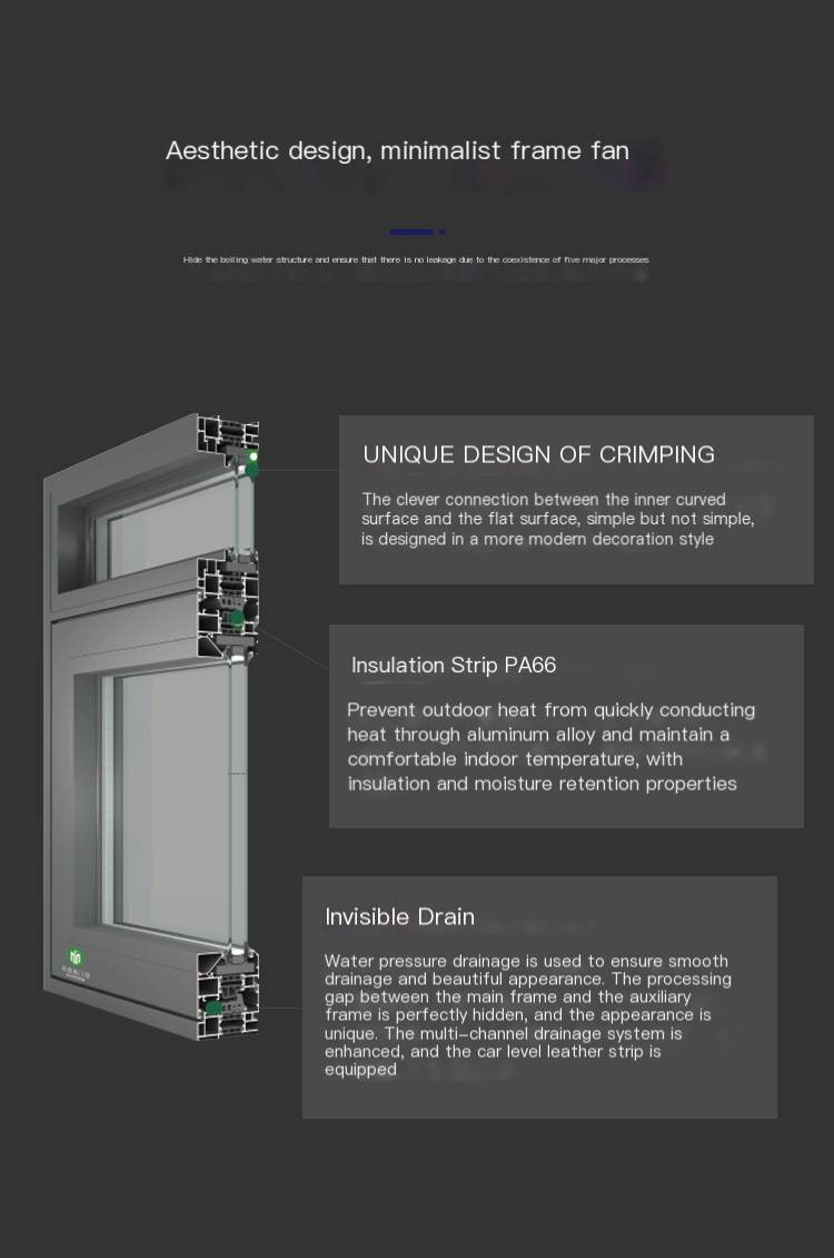 Noise reduction Aluminum alloy bridge cutoff Casement window Good noise reduction source factory for hotel