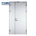 Manufacturer of steel Grade A fireproof flush door in the workshop of Yuou Door Industry Mall