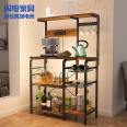 Cross border Amazon kitchen storage rack, floor to floor microwave oven, multifunctional storage rack, layered shelf