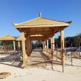 Wooden leisure pavilions in scenic parks, anti-corrosion wooden pavilions, customized outdoor antique solid wooden pavilions, durable and durable