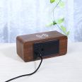 Electronic wireless clock temperature and humidity sensing LED wooden clock intelligent alarm clock wireless charging wooden digital clock